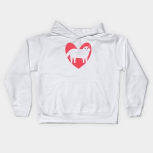 Cat Lover Silhouette Heart Kids Hoodie